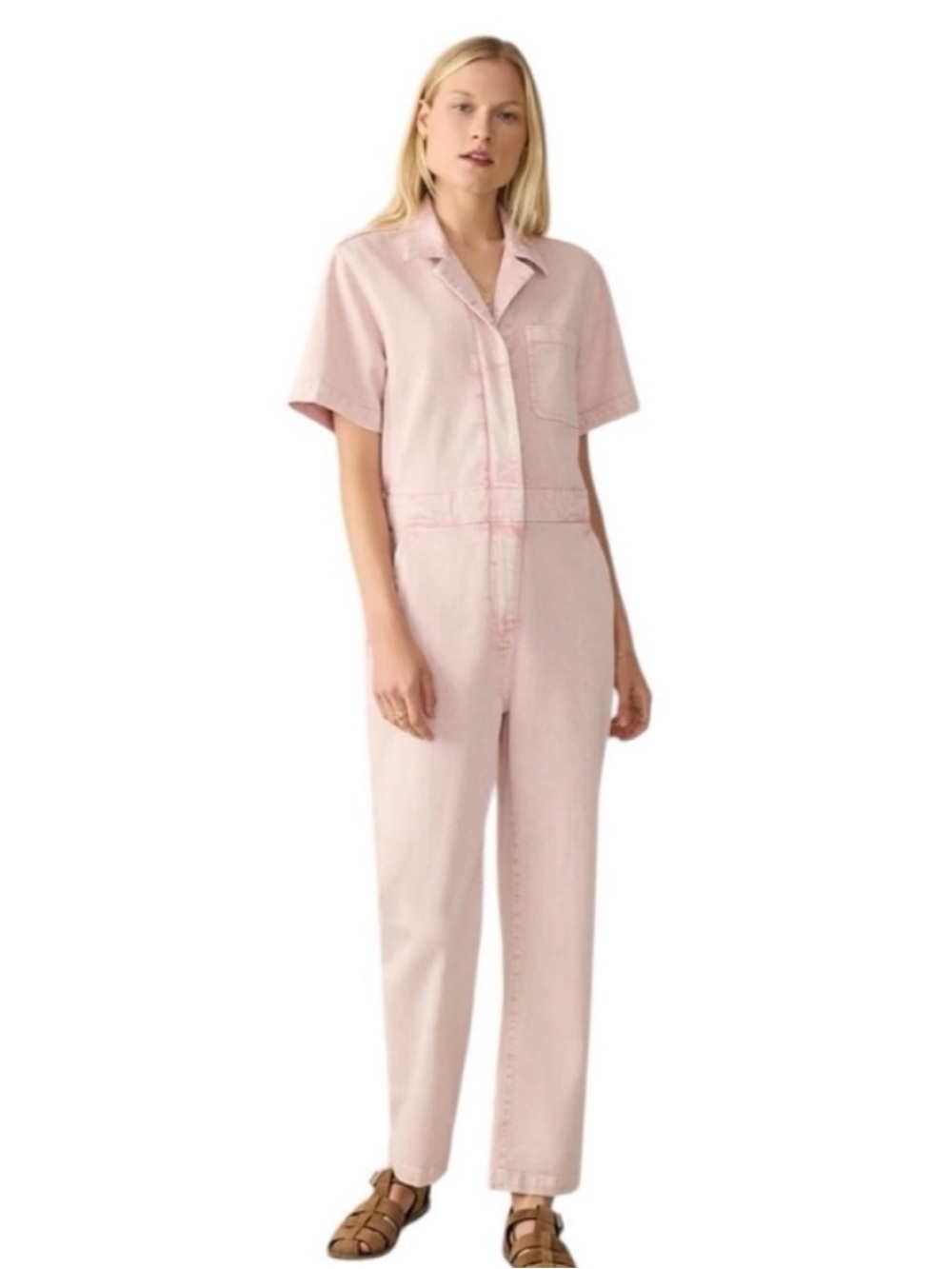 Faherty Blythe Pink Denim Jumpsuit